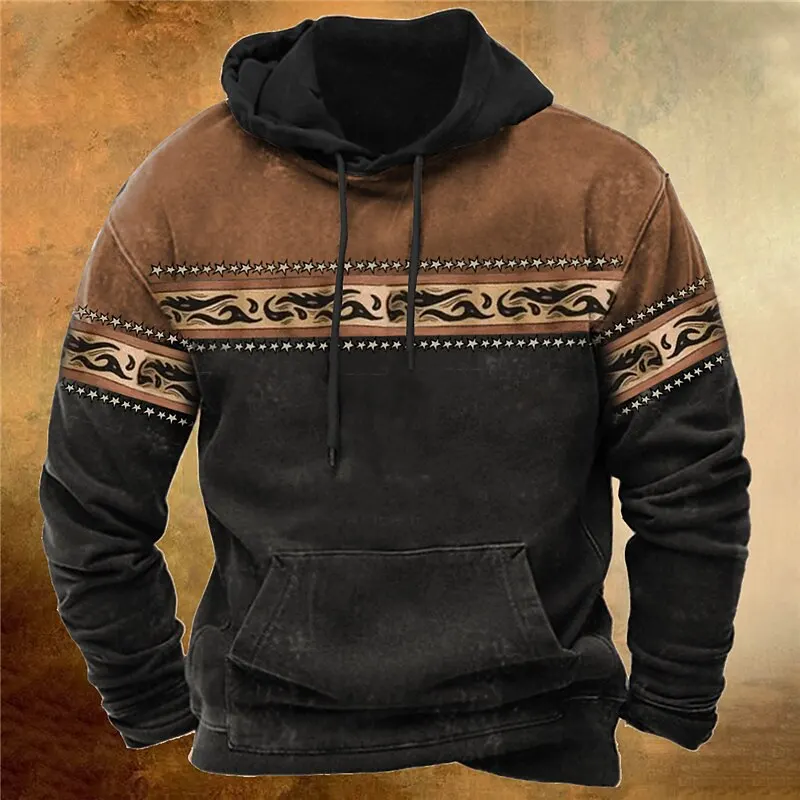 Neue Hoodies Sweatshirt männer Hoodie 3d Cowboy Gedruckt Pullover Männlich Yellowstone Lose Vintage Kleidung Heiße Übergroßen Männer Tops