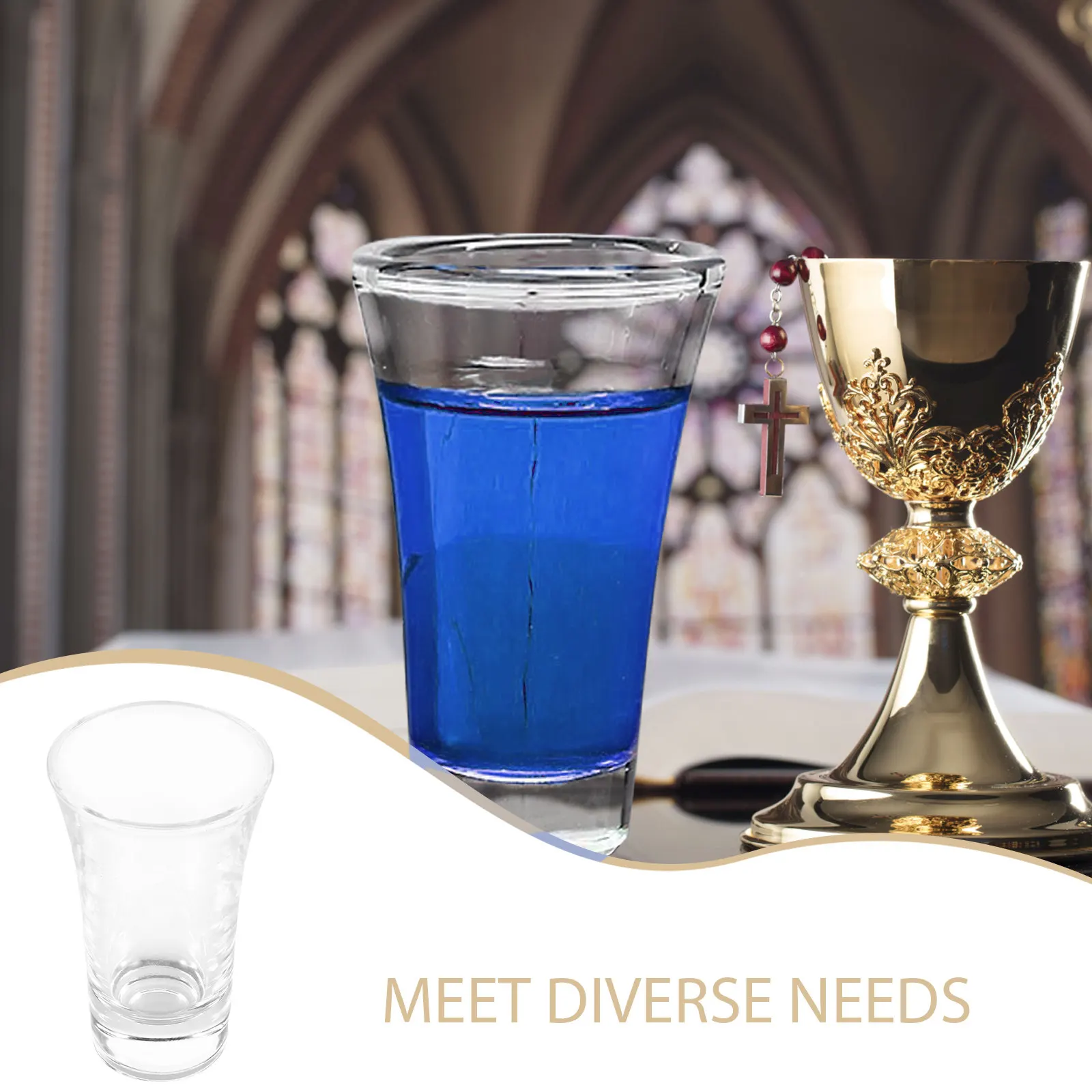 12Pcs Glass Communion Cups for Church Services Fit Standard Trays Elegant Holy Communion Religious Cups Baptism Glass Cup