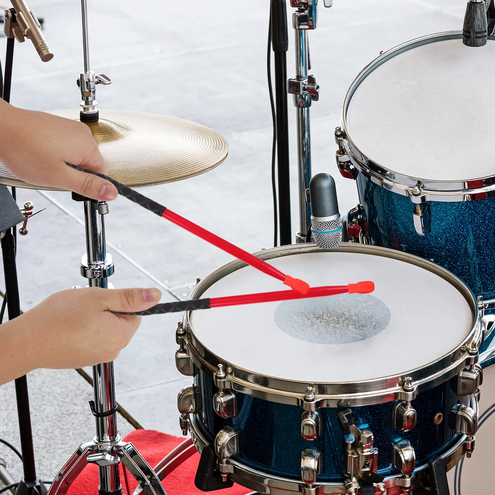 

4Pcs Drumstick Tips Silicone Practice Caps Durable Wear-Resistant Mute Tips Drumstick Protection Accessories Caps