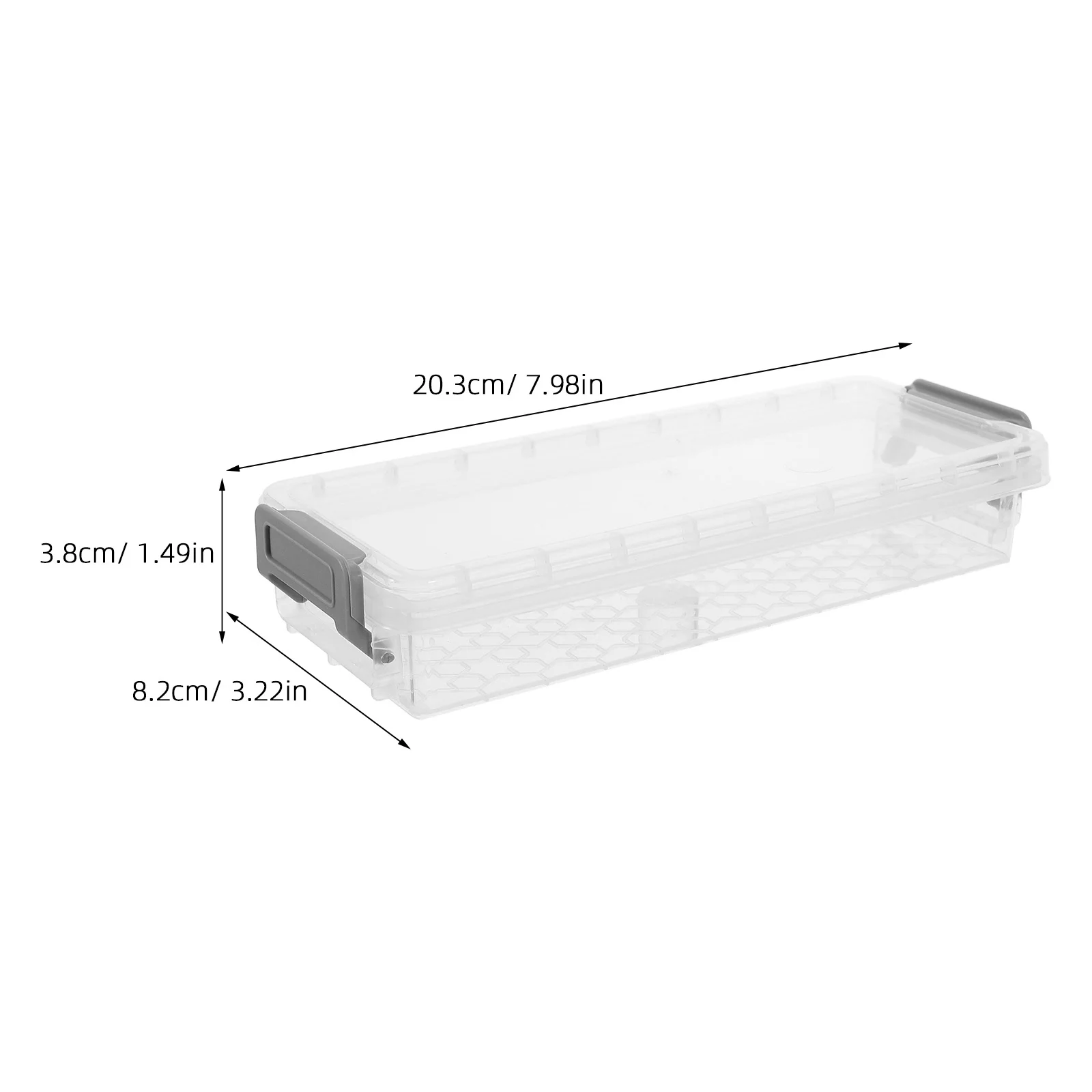 Clear Desktop Storage Box with Lid Transparent Organizer Pencil Stationery Snack Holder Office School Pen Storage