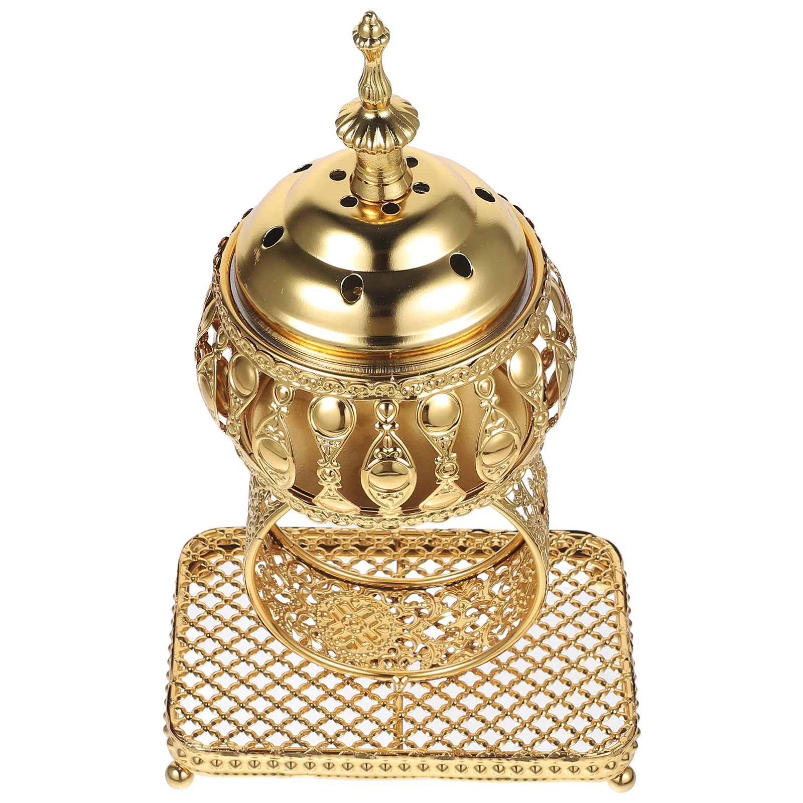 

Metal Incense Burner Arabic Style Delicate Middle East Censer for Home Office Study Aromatherapy Holder Middle East Censer