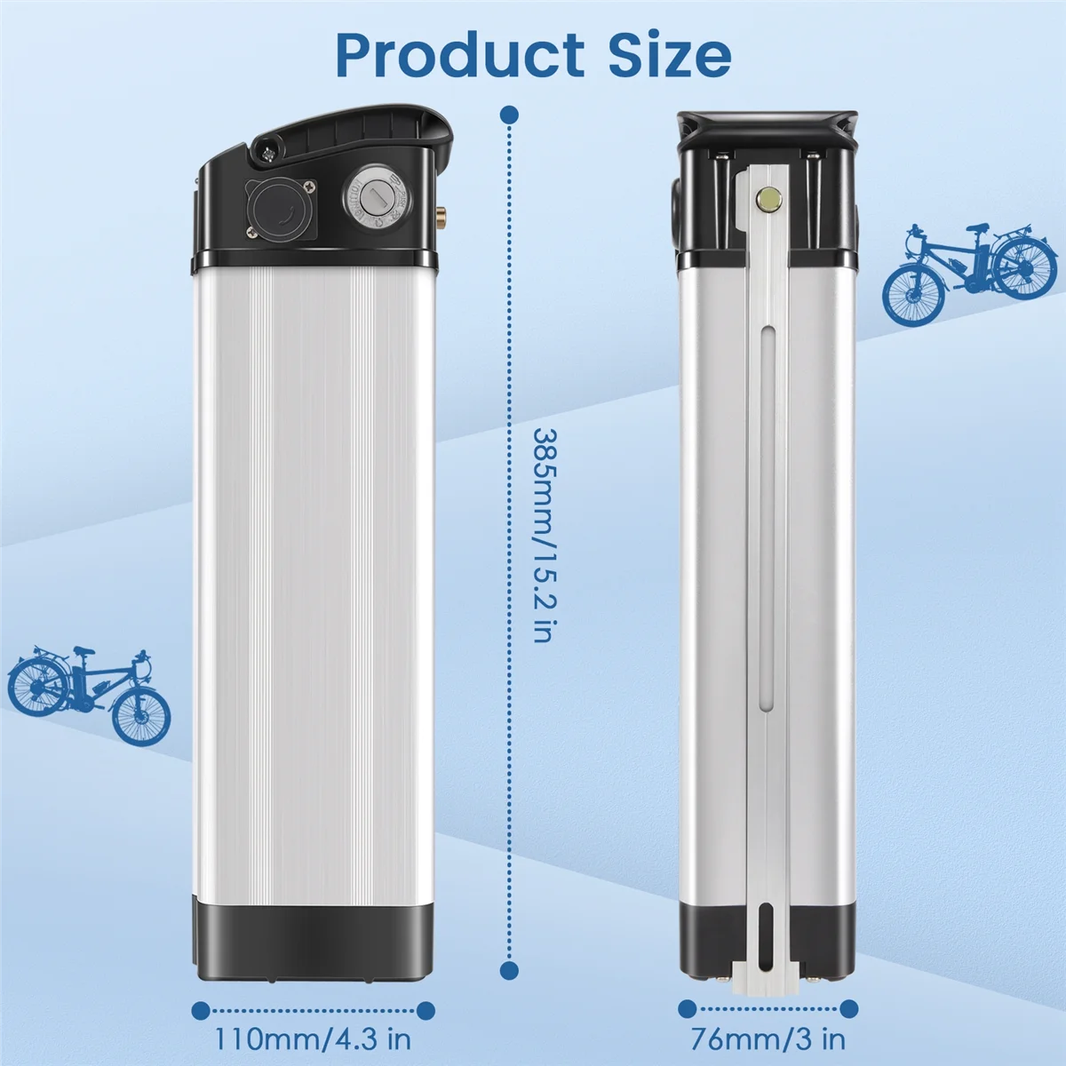 Electric Bike 36V/48V Large Capacity Battery Case 18650 Holder Case E-Bike Accessories Lotus Head