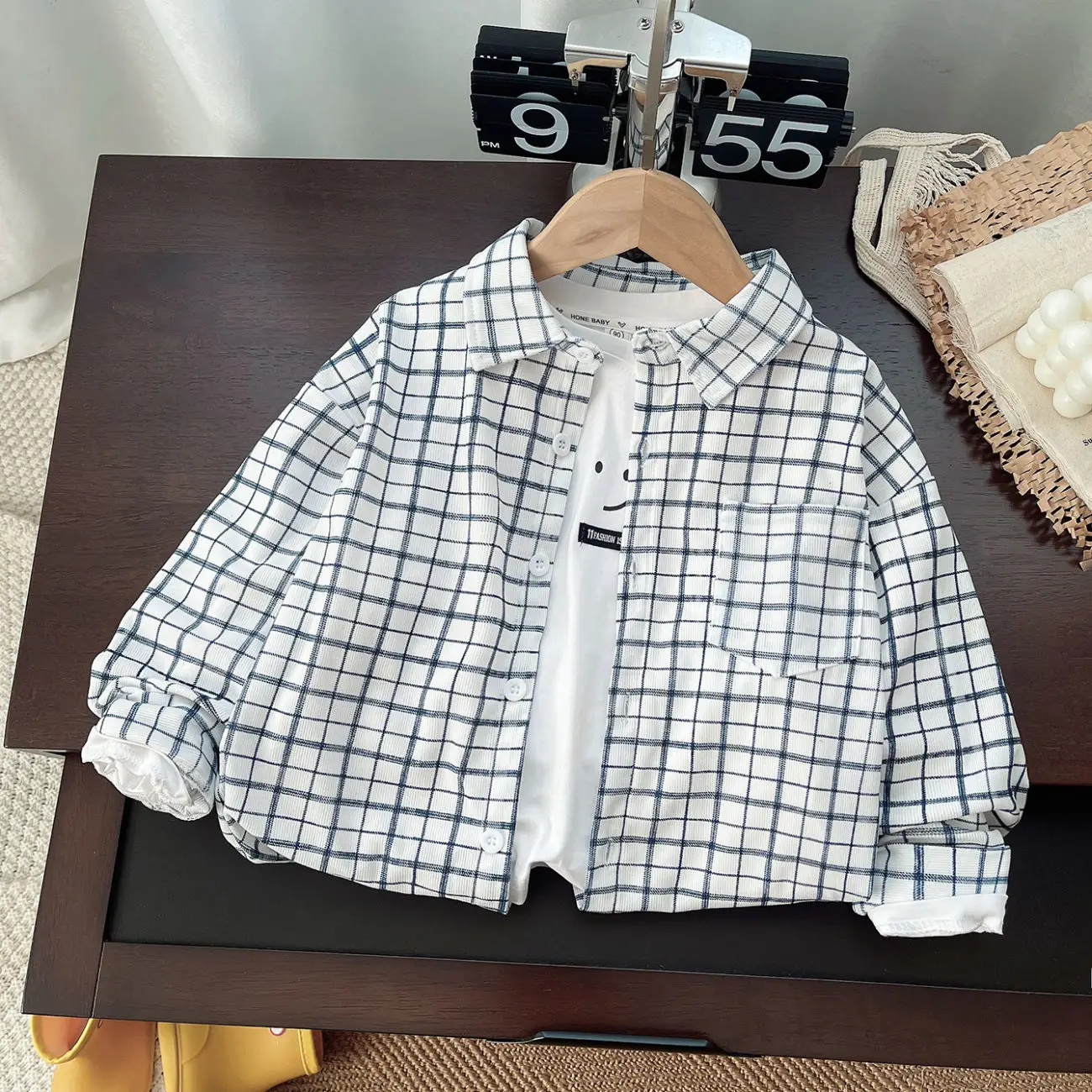 

Toddler Baby Shirt Thin Clothes Spring Clothing Infant Boy Plaid Cotton Tops 1 2 3 4 6Years Kids Long Sleeves Shirt