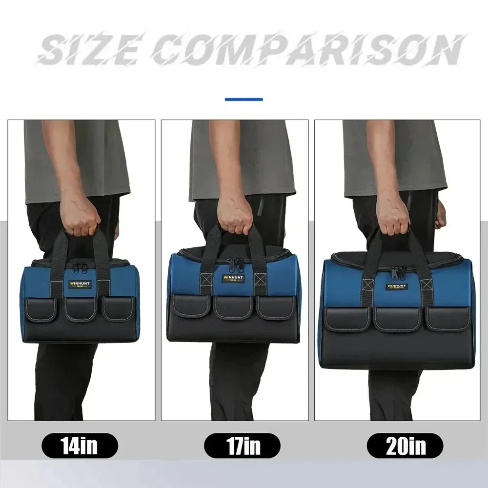 Tool Bag With 30% More Capacity Waterproof Multi Pockets Tool Organizer Tool Pouch for Electrician Tools