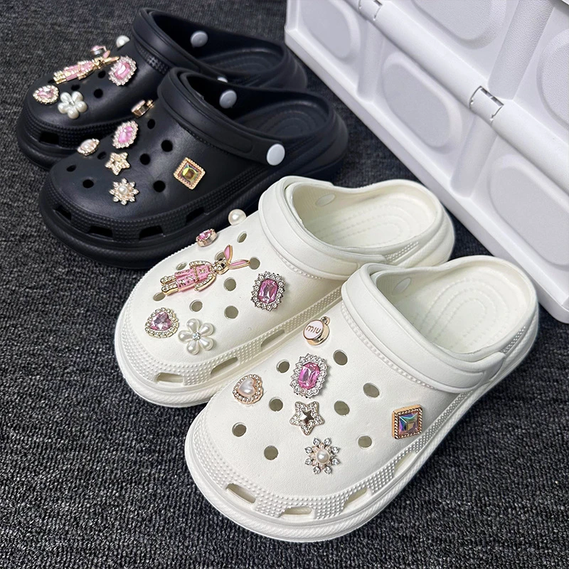 Bling Alloy Shoe Charms For Women Diy Removable Shoe Flower Accessories Small Fragrant Pearl Shoe Buckle For Party Favor