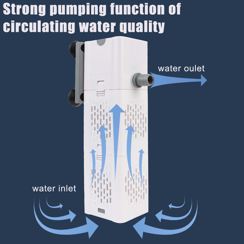 220V Air Oxygen Aerator Fish Tank Submersible  Air Pump Wave Maker Water Pump Silent Aquarium Filter Pump Internal