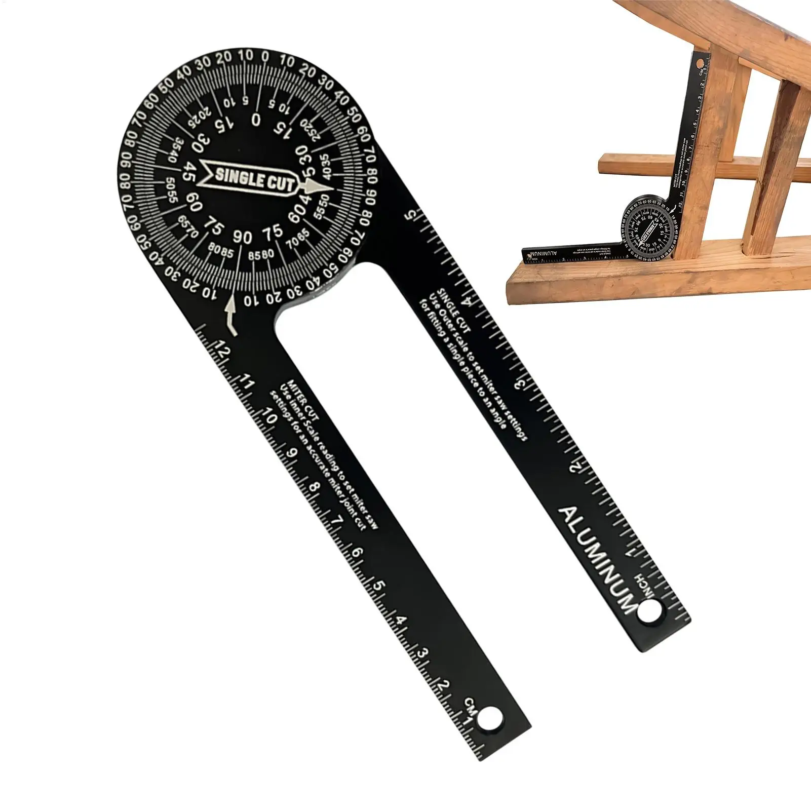 Miter Saw Protractor Aluminum Protractor Angle Finder Featuring Precision Laser-Inside Outside Miter Angle Finder Construction