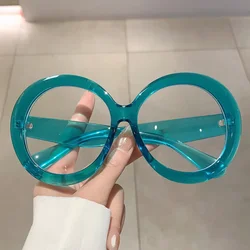 New Anti Blue Light Glasses Women For Men Vintage Brand Designer Myopia Prescription Optical Round Luxury Big Eye Glasses Frame