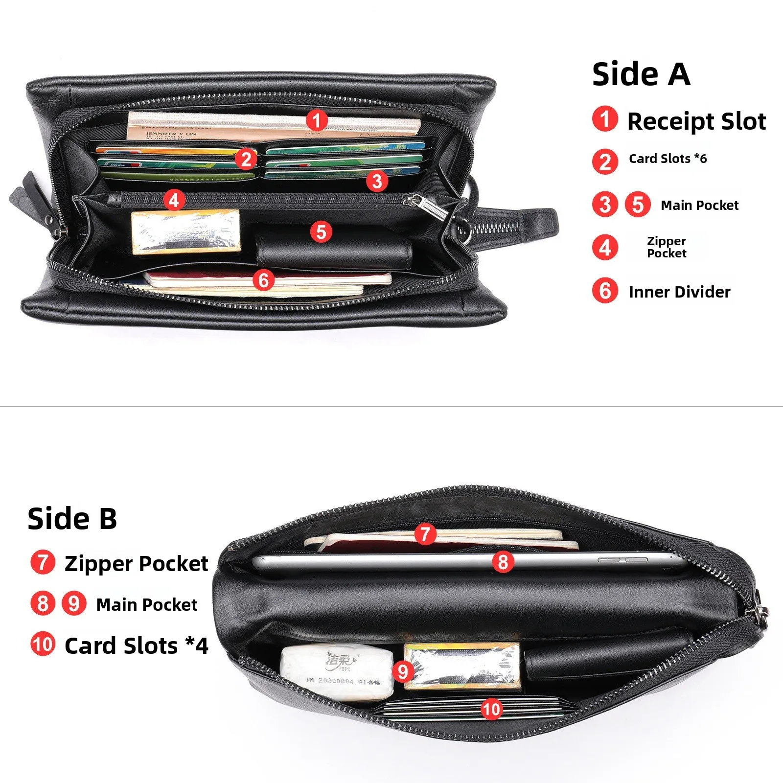 Vintage Genuine Leather Men's Handbag Large Capacity Casual Business Travel Handheld Cowhide Key Phone Bag Suede Material
