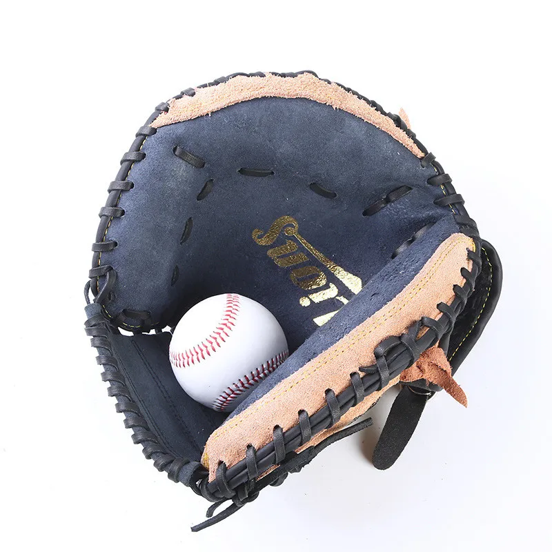 Men Sports Genuine Leather Baseball Catcher Gloves for Adult Traning Softball Practice Equipment 12.5\'\' Left Hand Catcher\'s Mitt