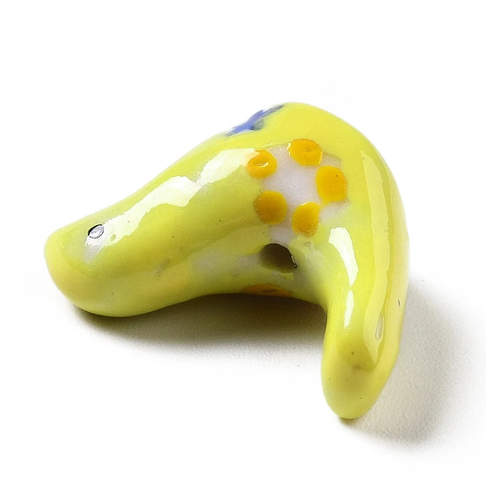 PandaHall 10 Stück handgefertigte bedruckte Porzellan-Taubenperlen, handbemalte Keramik-Anhänger für DIY-Halsketten, Schmuckherstellung und Bastelarbeiten – Detail 9