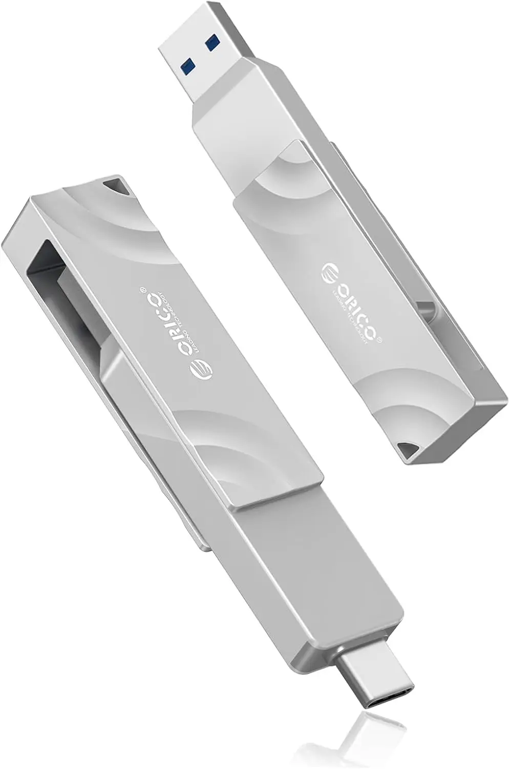 

1TB Portable SSD, 1050MB/s, USB 3.2 Gen 2, USB-C & USB-A, 360° Rotating, for iPhone/iPad/Laptop