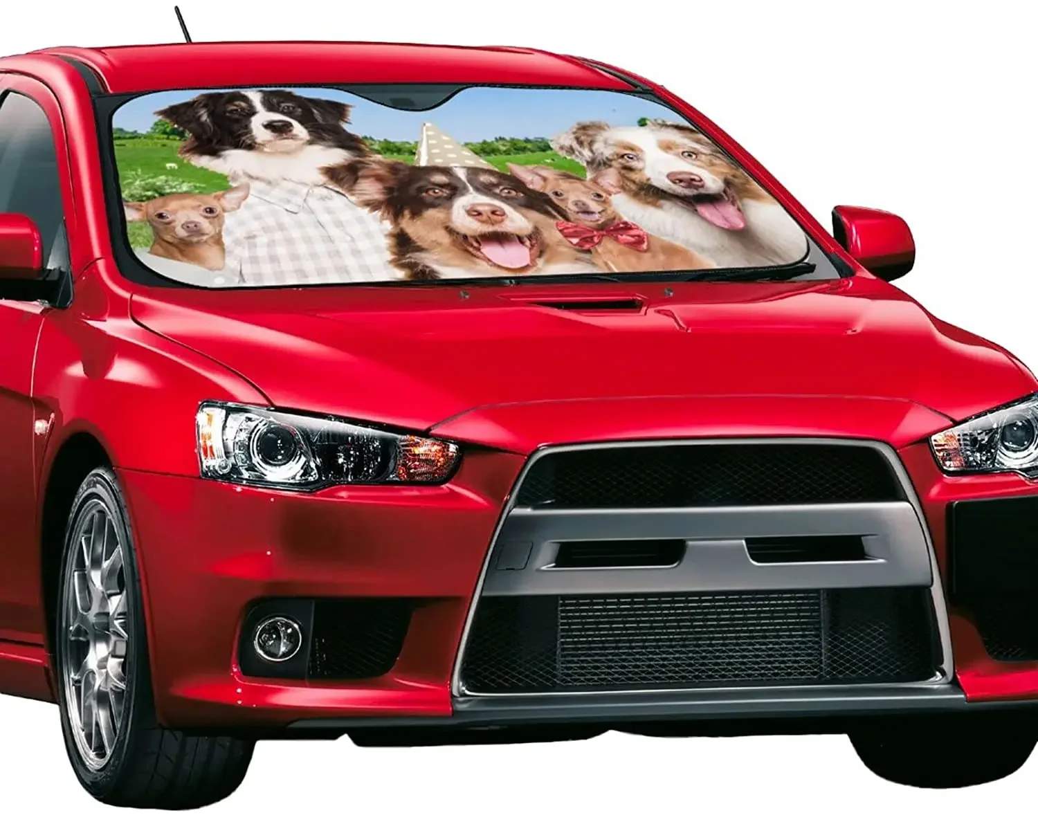 KVZZONO Car Windshield Sun Shade Funny Dog Driving a Car Front Windshield Sunshade Car Accessories Foldable Keep Your Vehicle Co