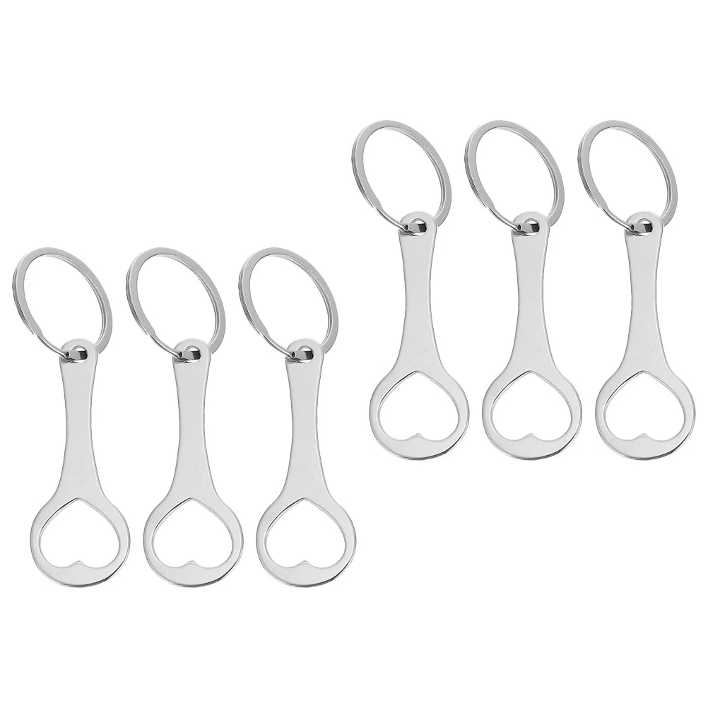 6 Pcs Cart Token Trolley Remover Pendant Key Ring Shopping Coin Keychain Tokens Bottle Opener