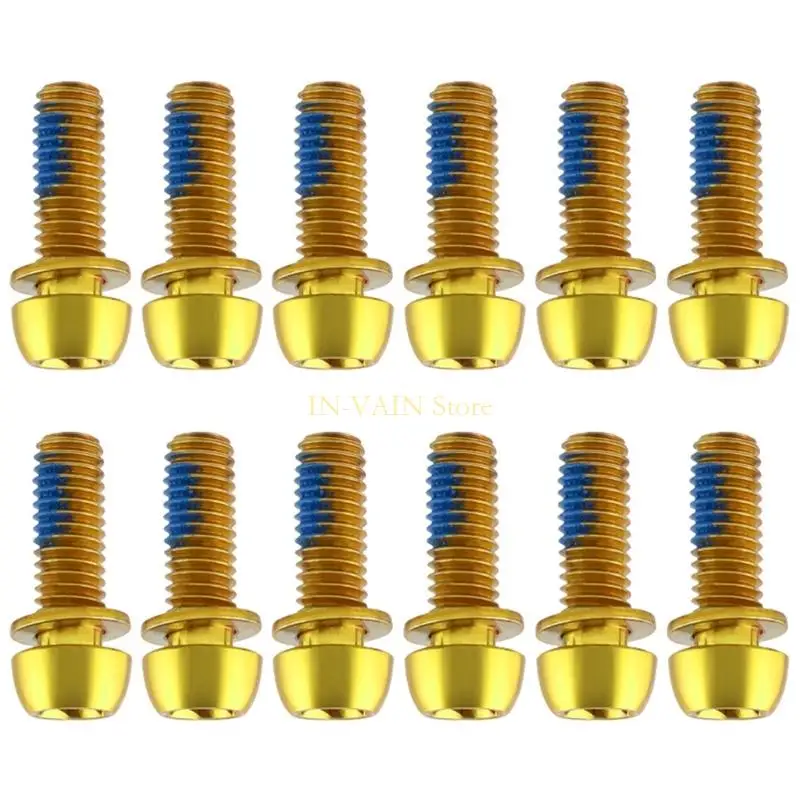 M5TC 12PCS دراجات القرص قرص الفرامل الفرجار البراغي استبدال البراغي البراغي الدائمة