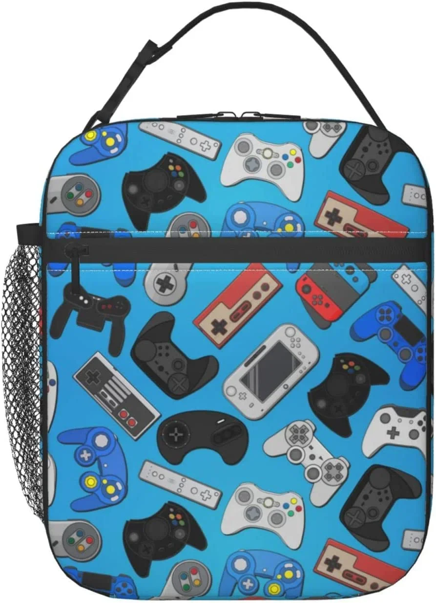 Video Game Controller Lunch Box Insulated Lunch Bag for Women Men Thermal Bento Box Adult Lunch Box