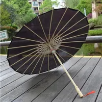 Black White Red Dance Umbrella, Oil Paper Umbrella, Silk Cloth, Golden Chinese Parasol