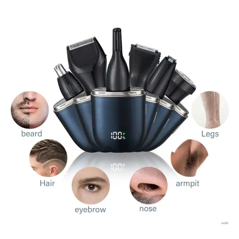 Versatile Face Hair Trimmer Set Multifunctional Hair Removal Waterproof Nose Hair Groomer Accessories