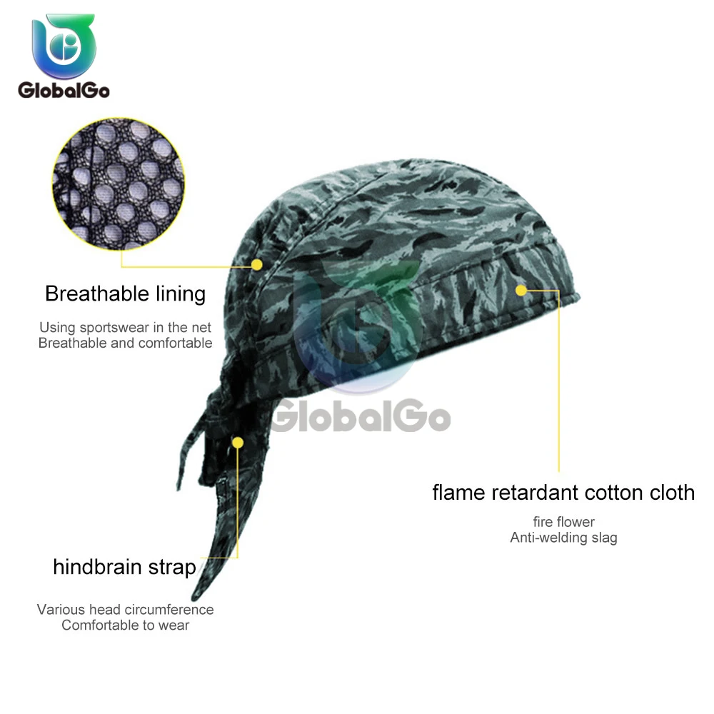 Flame Retardant Fire Resistant Head Protective Welding Hat Bandana Type Labor Insurance Welder Anti-scalding Hat Work Cap