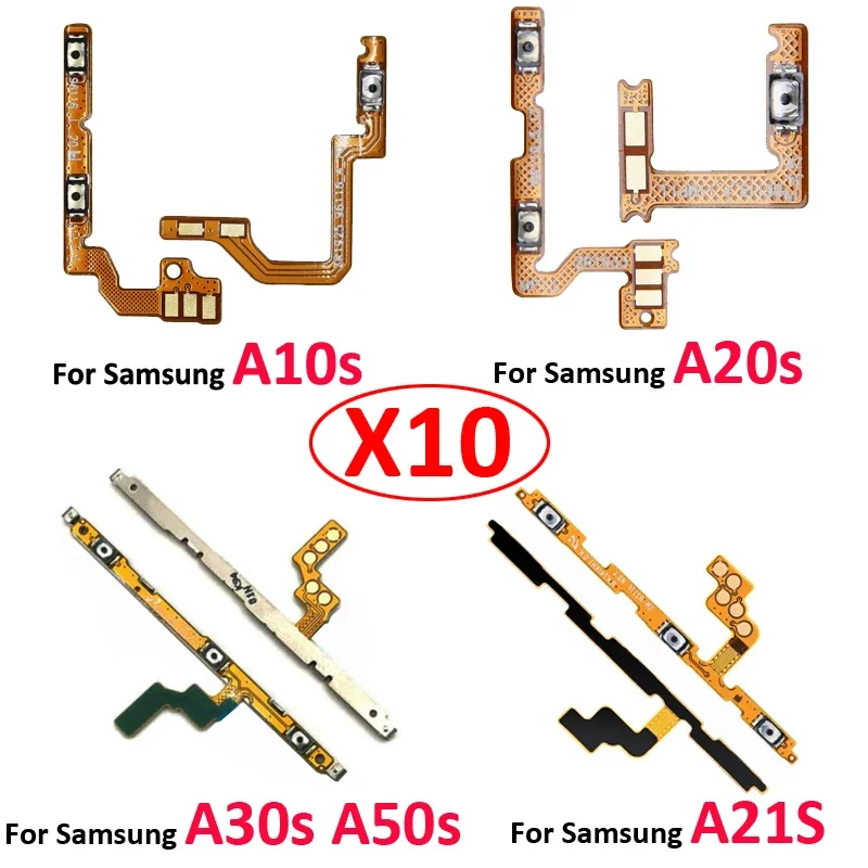 Pop 10Pcs For Samsung Galaxy A10s A20s A30s A50s A21s Phone New On Off Power Volume Button Key Internal Switch Flex Cable