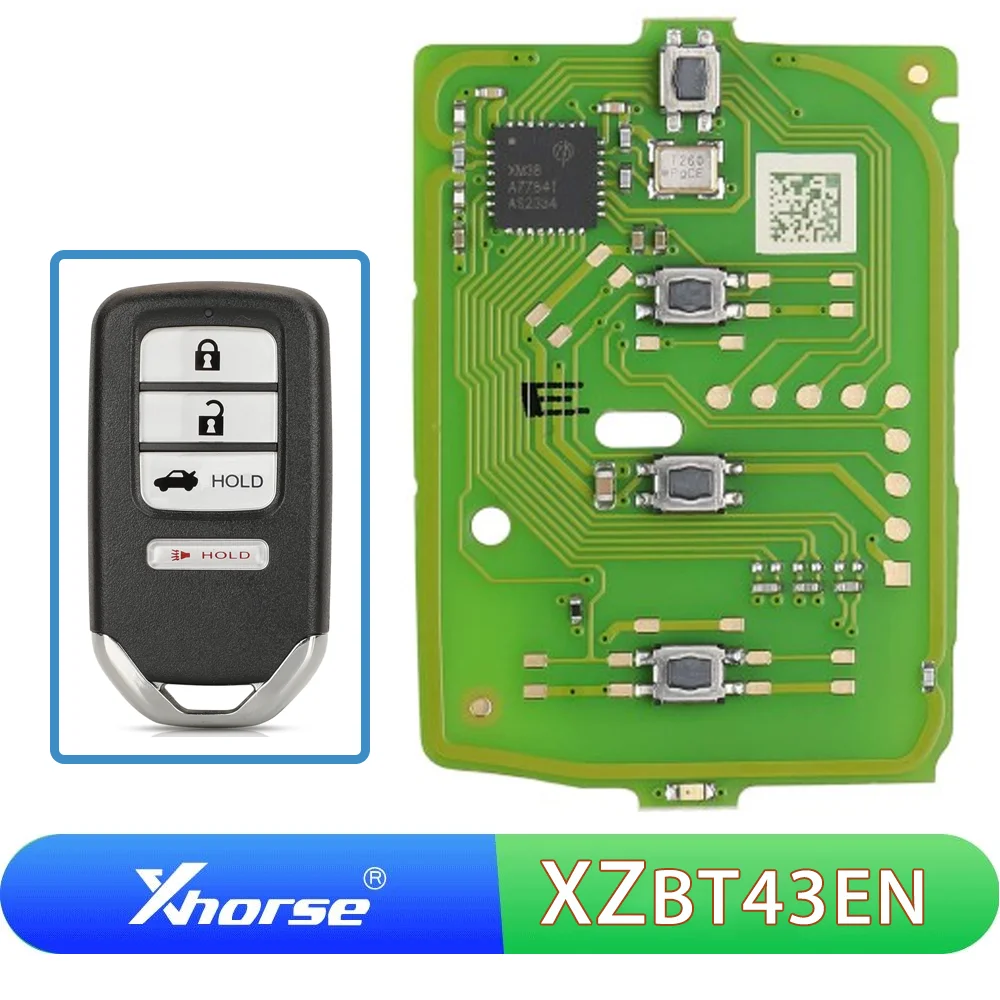 5/10 Pcs XZBT43EN Xhorse XZ Special PCB Board VVDI Car Key Panel 4 Buttons Remote PCB For Honda Civic Accord CR-V Odyssey 16-22