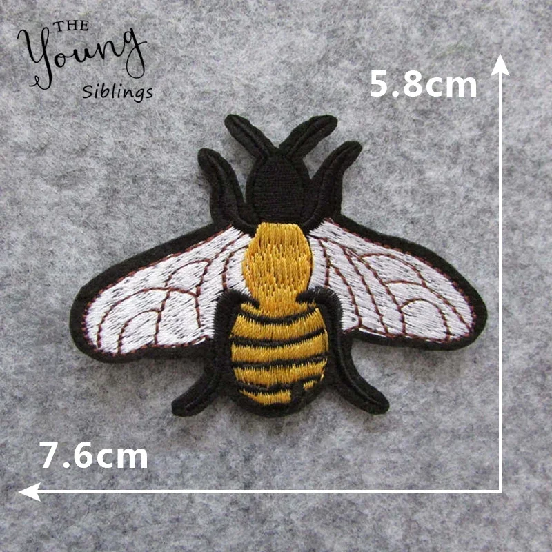 Sewing Clothes Patch High Quality Iron On Embroidery Patches Hotfix Applique Motifs Sew On Garment Stickers Crown Bee New