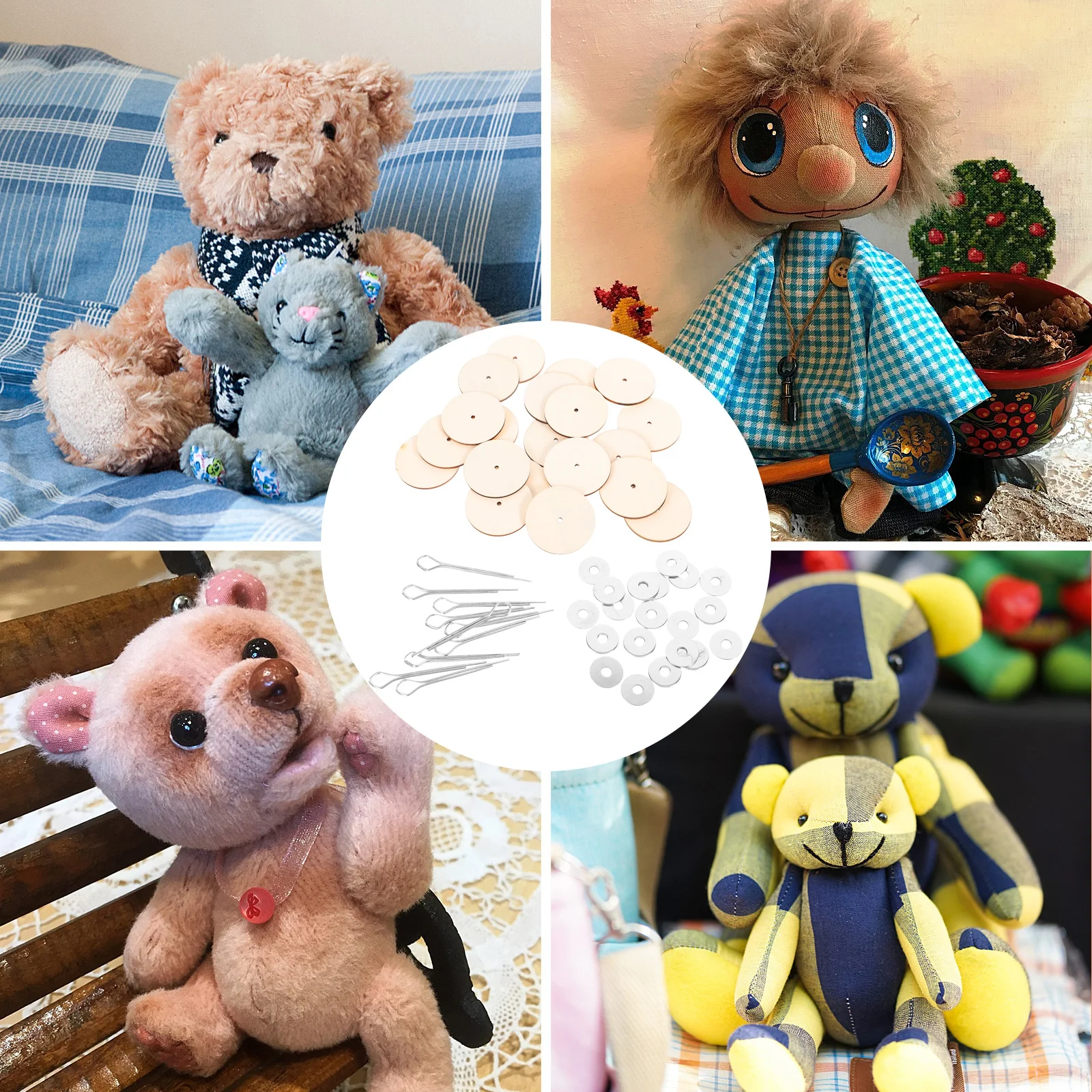 20er-Set Holzgelenk-Zubehör für Spielzeuggelenke, Zubehör, DIY-Bastelgeschenke, Holzgelenke