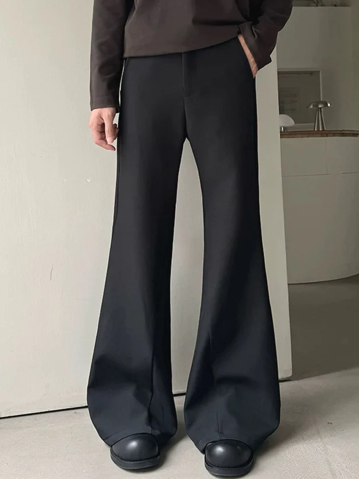 

Bla Men's Micro Flared Pants American Sle Cleanfit Tailored Suits No Ironing High Waist Trousers Casual Straight Leg Jeans