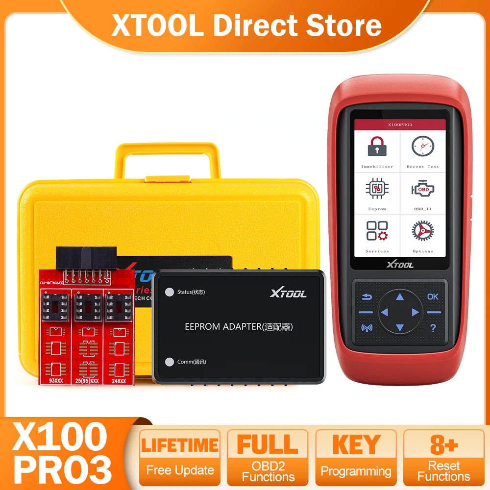 

XTOOL X100 Pro3 OBD2 Auto Key Programmer Fob ECU Reset Code Reader Scanner EPB ABS TPS Reset OBD2/EOBD Diagnoses Free Update