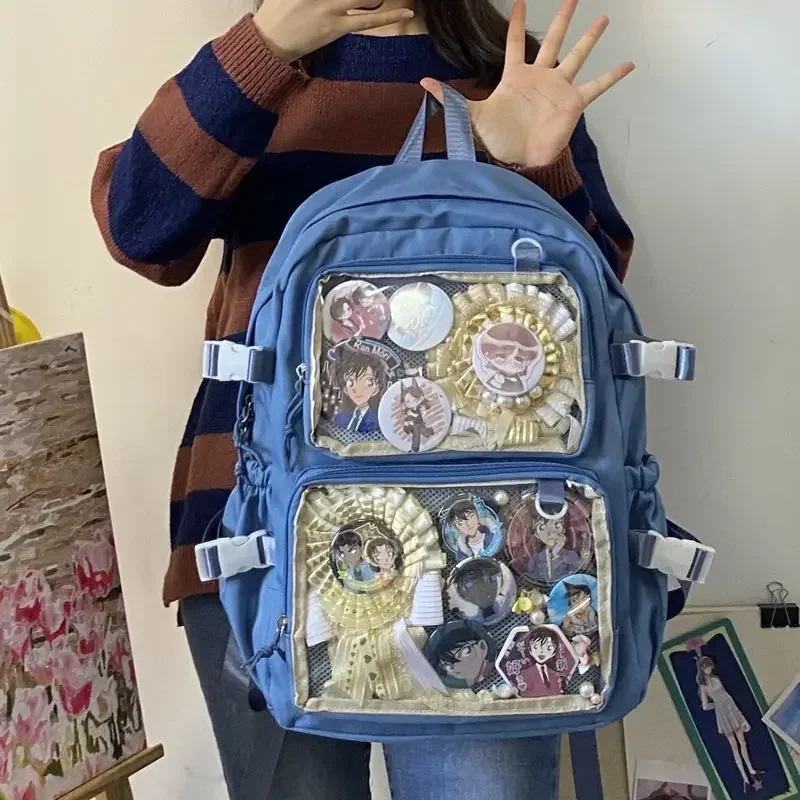 Fashion Trendy Student Ita Bag Large Capacity Transparent Backpacks Teenage Girls All Match Simple Ita School Bag Bolsos Mujer