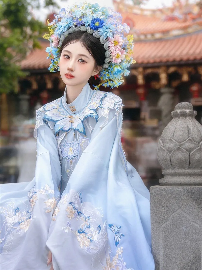 

Quanzhou Xunpu Women's Floral Hairpin Hanfu Photoaphy Vintage Qipao Ethnic Sle Outdoor Scenery Travel Photoaphy