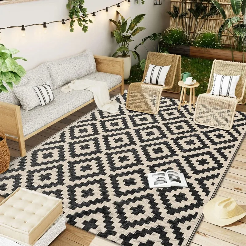 Alfombras para exteriores, alfombras impermeables, cubierta interior y exterior, patio trasero, familia, Picnic, balcón, sala de estar y cocina, decoración del hogar