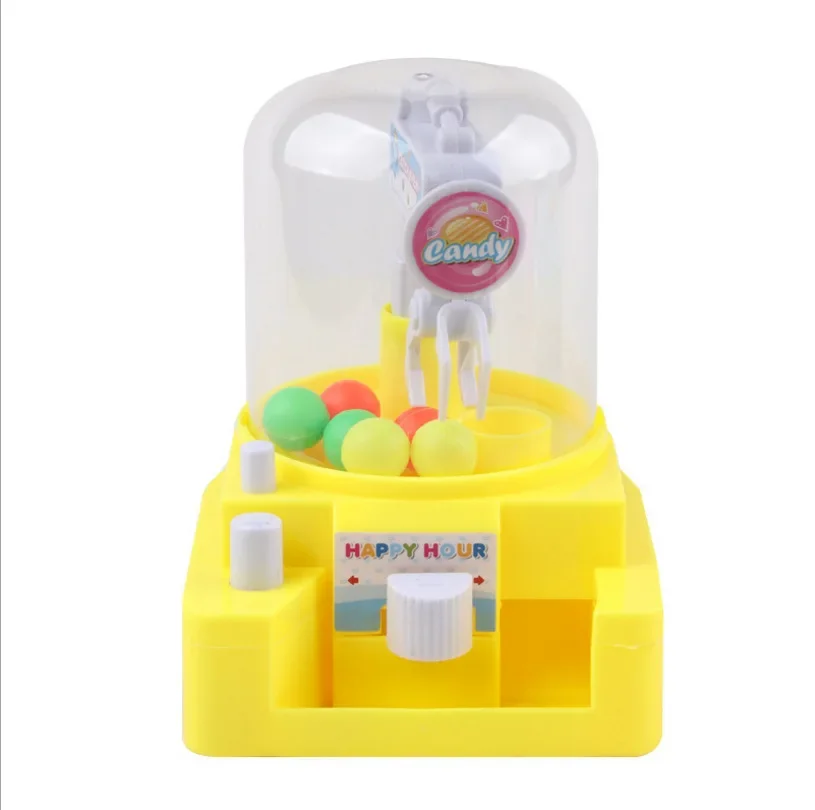 Mini Grasping Music Clip Candy Machine Small Gashapon Catching Robot Children Training Puzzle Twist Candy Action Toy Figures