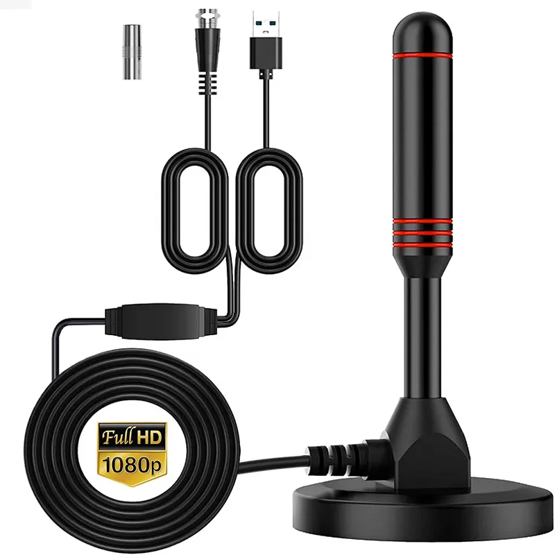 Indoor/Outdoor Digital TV Antenna with Amplifier Vehicle-Mounted Terrestrial Wave DTMB DVB-T2 Antenna for Clear TV Reception
