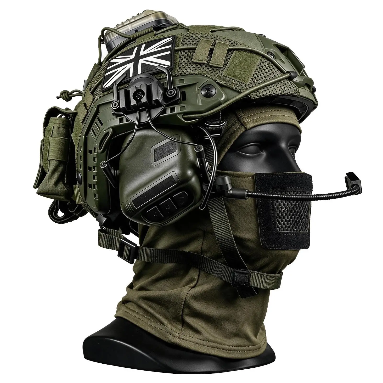 Russian Military FAST Helmet Set with Communication Headset Cover Battery Pouch Signal Light Bump Helmet for Cosplay MilSim