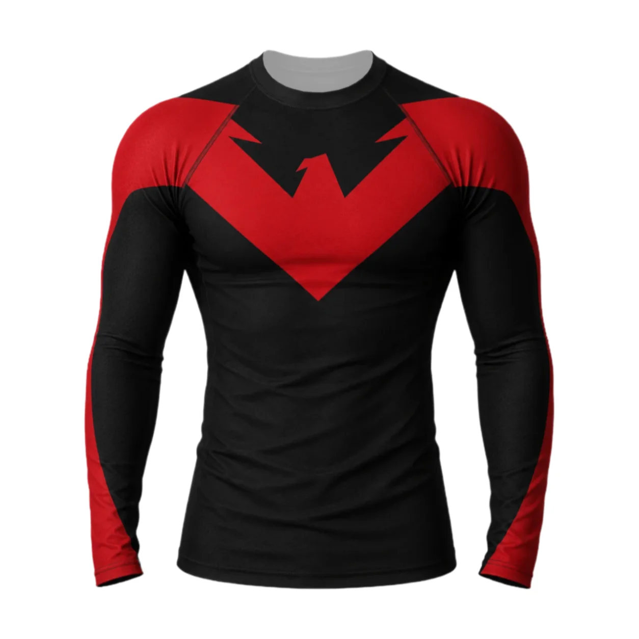 Nightwing Blue & Red Compression Athletic Gym Shirt 3D Print Adults Kids Long Sleeve T-Shirt Breathable Quick-drying Lightweight