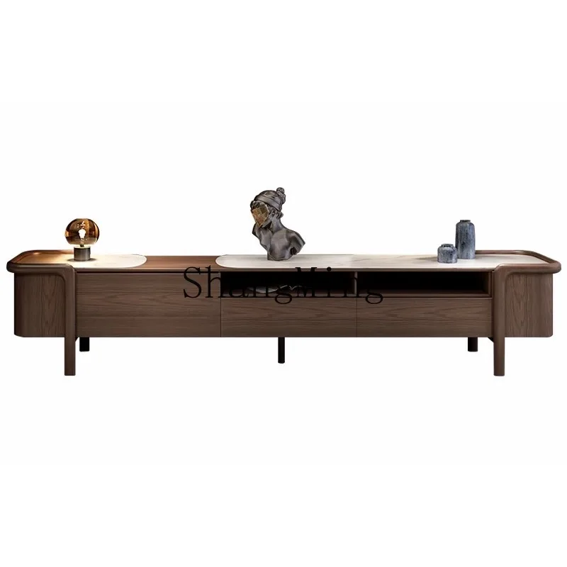 

ZHB ash wood coffee table TV cabinet combination simple modern living room home simple rock slab furniture