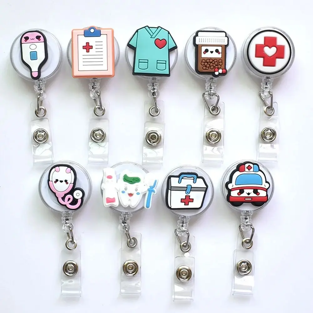 Name Card Holder Students Card Work Card Clips Retractable Badge Reel ID Card Clips Hospital Badge Holder Nurse Badge Holder