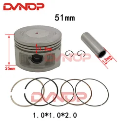 Motorcycle Piston Ring Kit 51mm Big Bore For Yamaha ZY100 RS100 JOG100 ZY RS JOG 100 100cc Engine Spare Parts