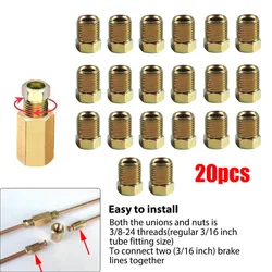 20PCS Brake Pipe Line Fitting Nuts Female Screw Car Accessories Kit Metric For 3/16