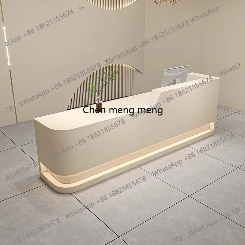 

clothing store reception desk checkout page modern beige cashier table simple industrial mostrador para negocio office furniture