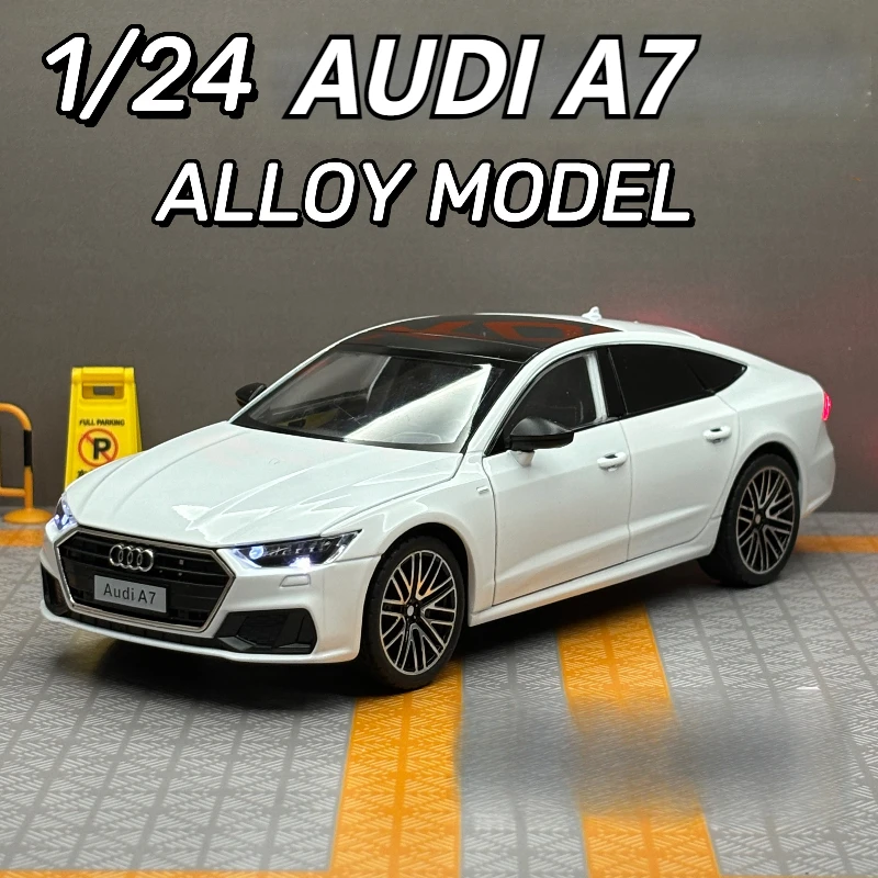 

1:24 Audi A7 модель автомобиля из сплава, литая под давлением металлическая лимузин, модель автомобиля, имитация звука, свет, подарок для детей