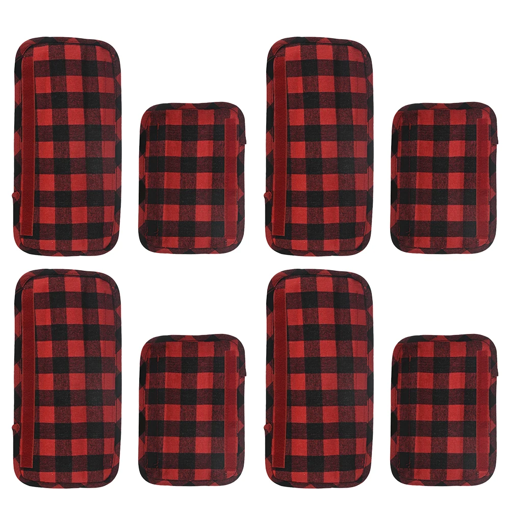 

8Pcs Checkered Plaid Knob Covers Farmhouse Refrigerator Microwave Oven H Protectors Kitchen Supplies Dining Bar