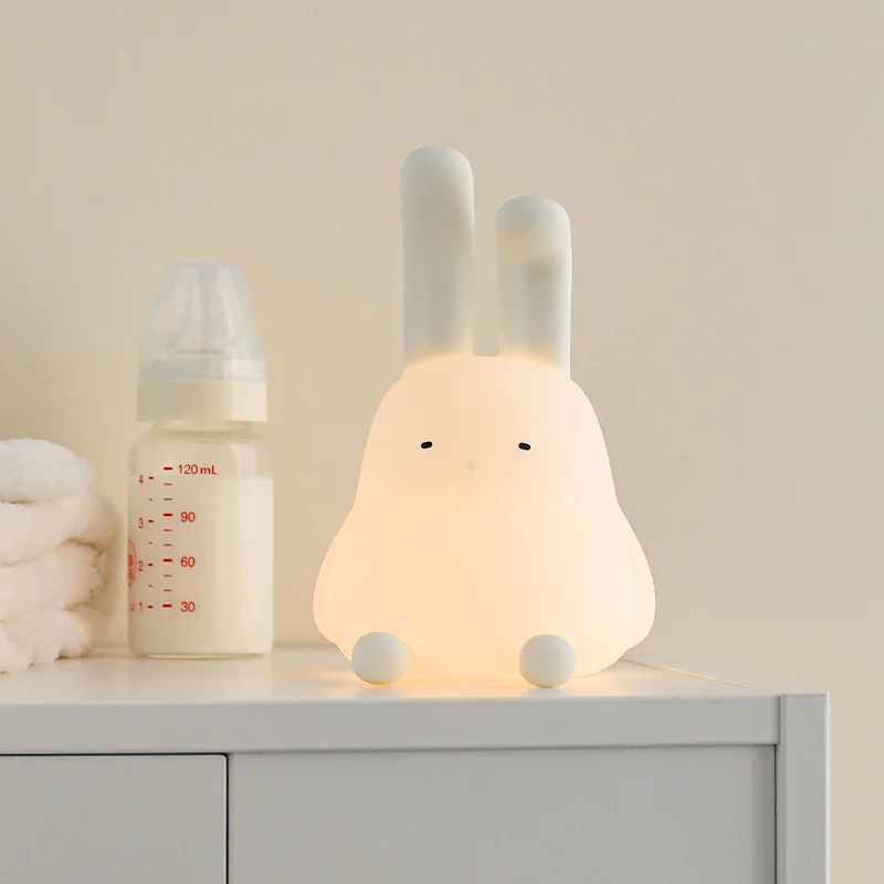 Led usb Sensor Tocha luminária Luz de ambiente de conejo para niños, lámpara de sincronización Led regulable, luz nocturna suave para bebé, regalo de novia, luces nocturnas para niños, decoración de habitación