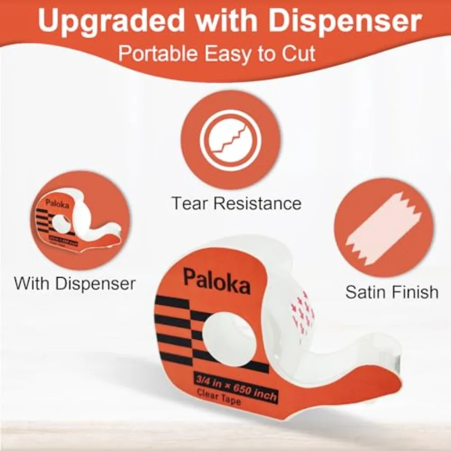 Verscheidenheidspakket Cadeaupapier 12 rollen met dispensers Inclusief onzichtbare tape Dubbelzijdige tape Doorzichtige tape voor inpakpapier