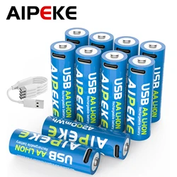 AIPEKE USB battery aa rechargeable 1.5V 4200mWh  Aa and Aaa rechargeable batteries for Toy car Game Machine Mouse Remote control