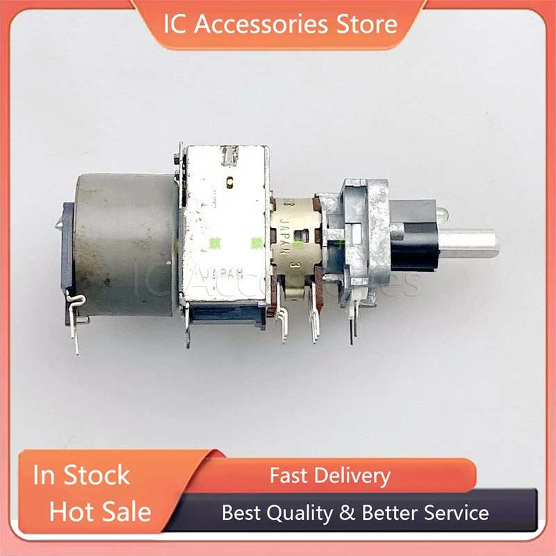 1Pcs 16 Type Double B50KX2 With Light Power Amplifier Audio Volume Control Motor Potentiometer