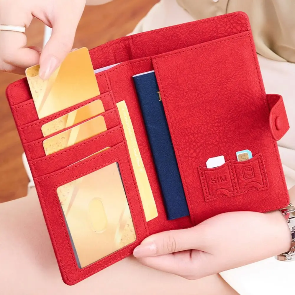 

Card Holder PU Passport Bag Passport Cover Ticket Holder Passport Clip Airplane Check-in Multifunctional Storage Card Bag
