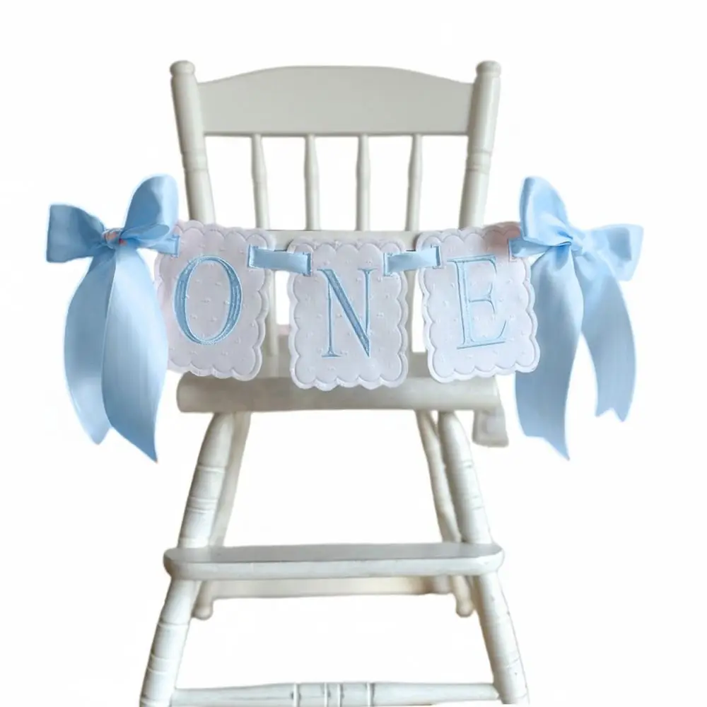 Bowknot One-Year-Old Birthday Cap Embroidery Lace Edge First Birthday Garland Pink Blue Ball Birthday Hat First Birthday