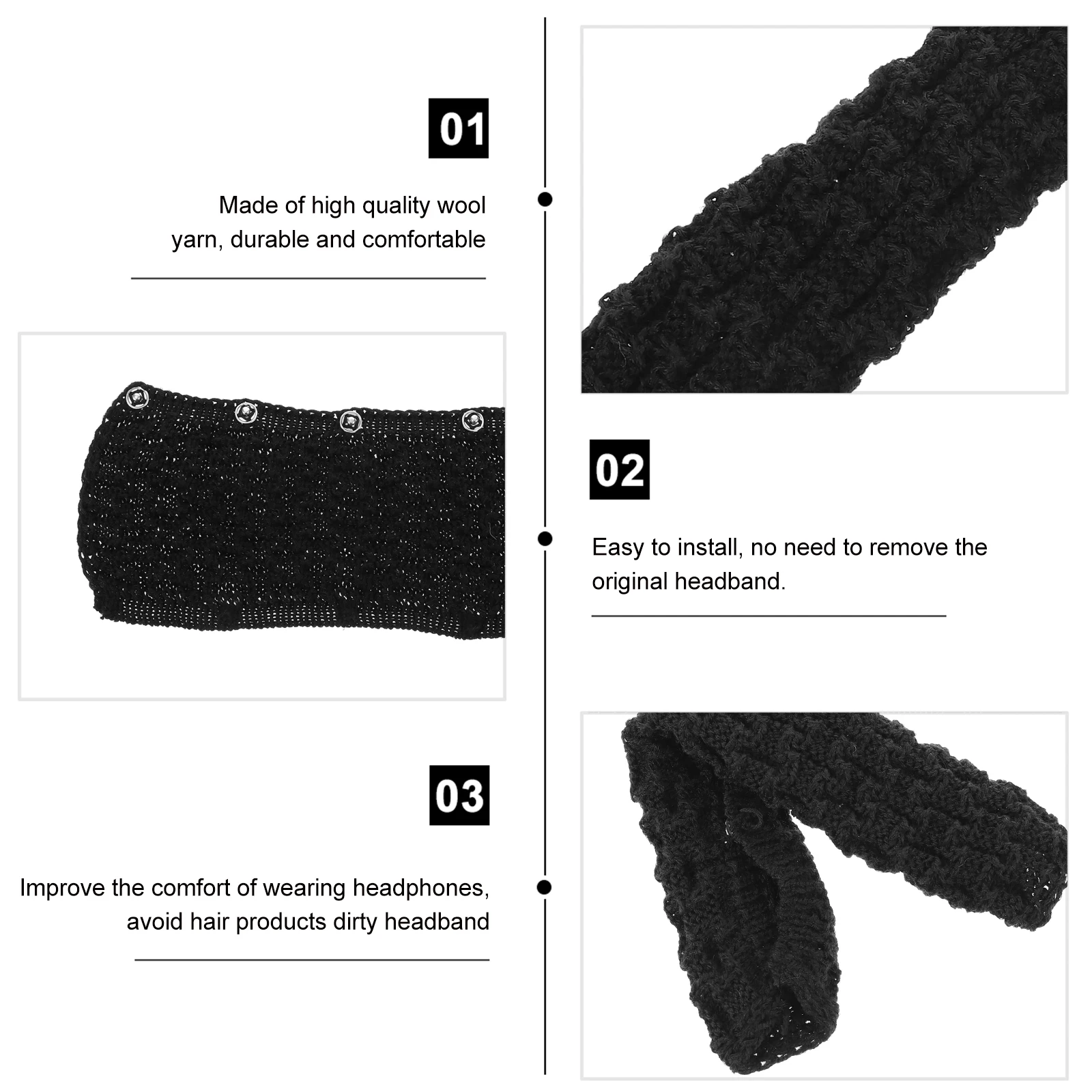 

1pcs Knitted Headphone Protective Lightweight Scratch Resistant Earphone Headband Pad Compatible For Msr7 M50X Woolen